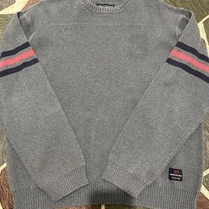 American Eagle Outfitters Gray Crewneck Sweater with Stripes